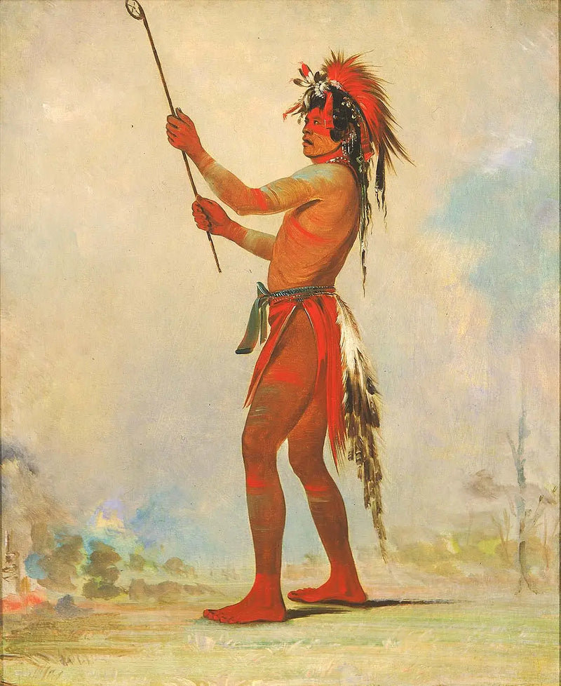 We-chúsh-ta-dóo-ta, Red Man, a distinguished ball player - George Catlin