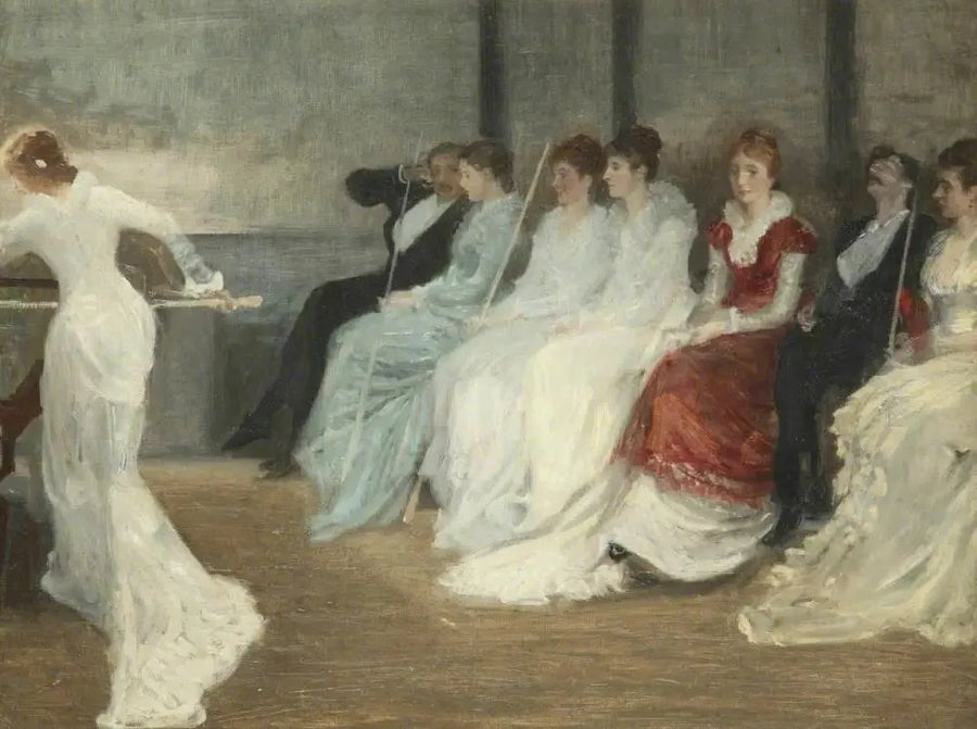 Whistler and the Leyland Family in the Billiard Room, Speke Hall - James Abbott McNeill Whistler