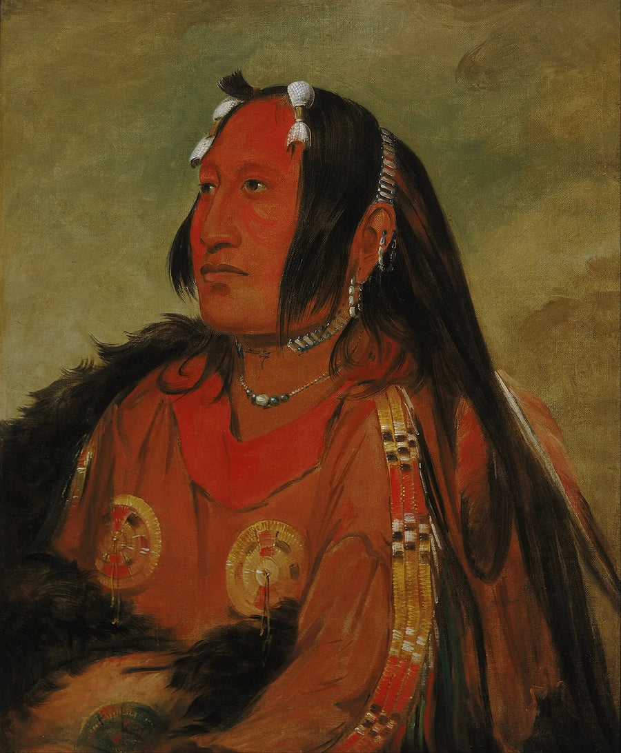 Wi-jún-jon, Pigeon Egg Head (The Light), a distinguished young warrior - George Catlin