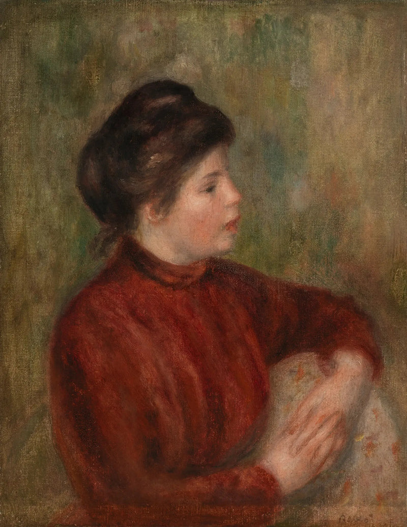 Woman Leaning on a Chair - Pierre-Auguste Renoir